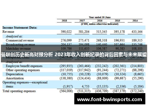 曼联创历史新高财报分析 2023年收入创新纪录的背后因素与未来展望